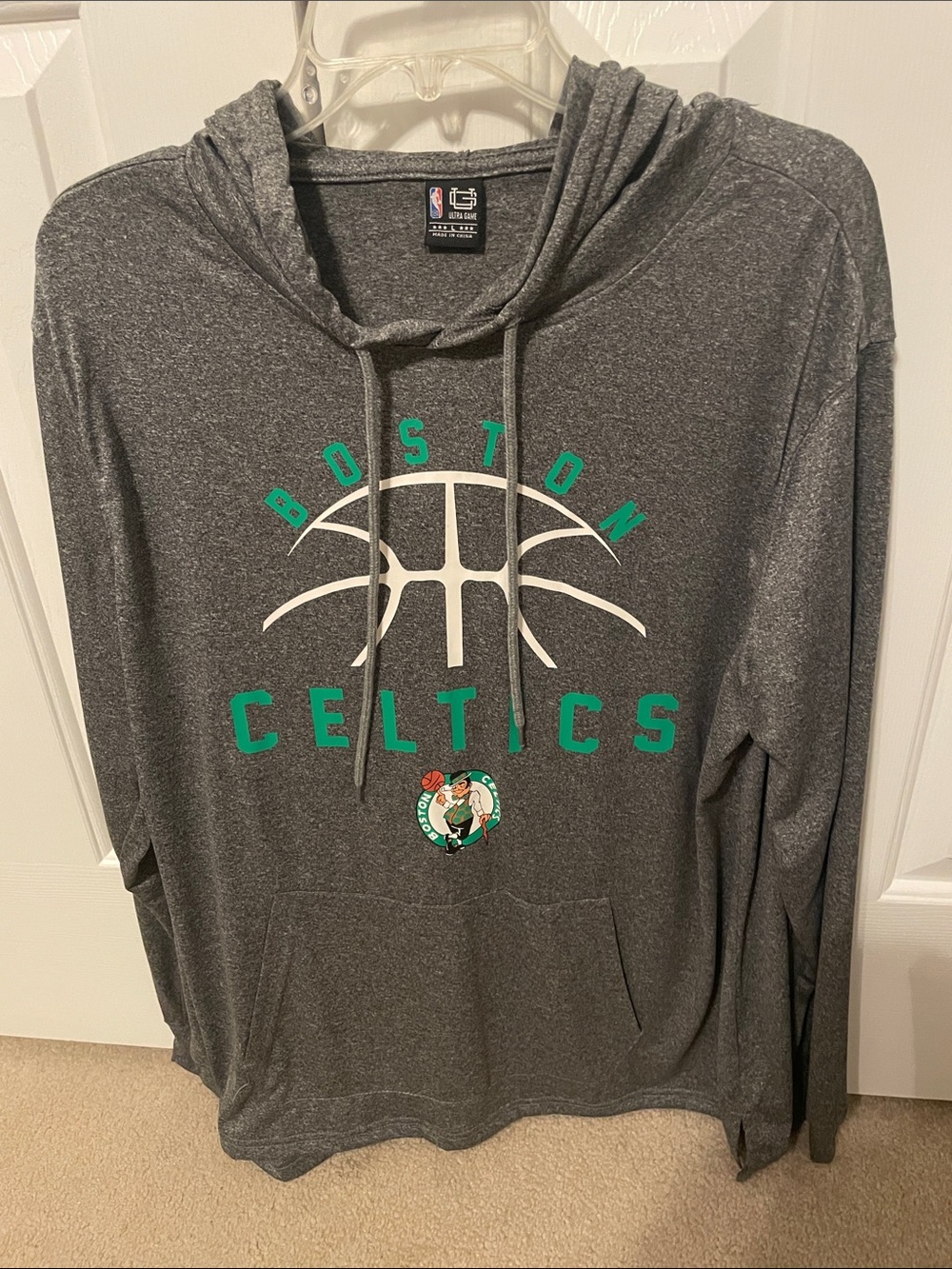 Ultra Game Men's Gray Boston Celtics Hoodie/Pullover Large (New Without Tags)